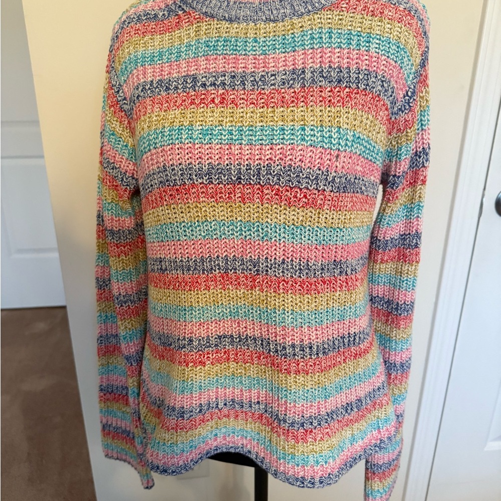 Philosophy Multicolor Striped Cowl Neck Sweater